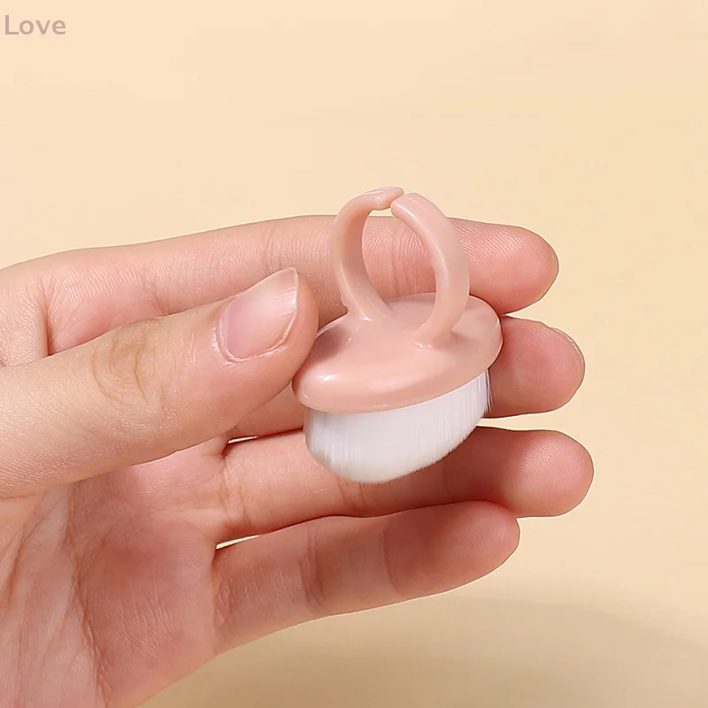 [L&P] 네일 아트 더스트 브러쉬 버클 브러쉬 타원형 젤 먼지 제거 메이크업 링 모양 브러쉬 매니큐어 도구