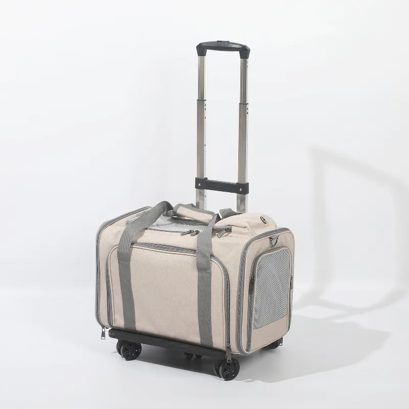 Expandable pet travel carrier, spacious and breathable design, handbags and shoulder bags suitable for cat outdoor access