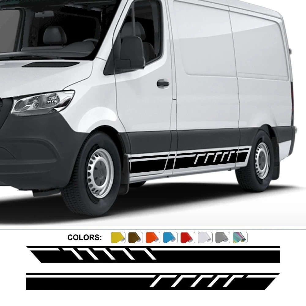 Car Door Side Stickers For Mercedes Benz Sprinter Motorhome Stripes Camper Van Graphics Decal Auto Tuning Decor Accessories