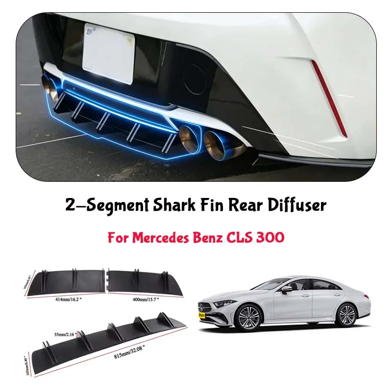 For Mercedes Benz CLS 300 Shark Fin Rear Diffuser Split Chassis Spoiler Auto Aerodynamic Parts Aerodynamic Modification