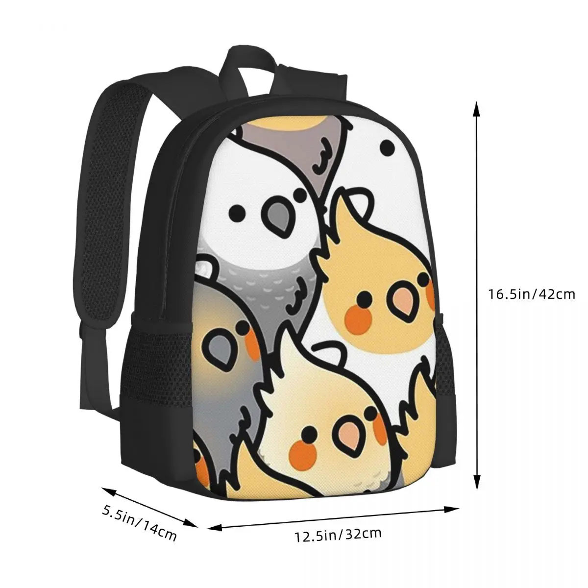 Chubby Cockatiel Party Student Backpack School Bag Hiking Travel Daypack for Men Women Fashion Bookbag Shoulder Bags