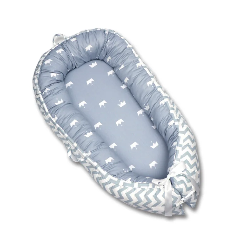 

85*50cm Baby Nest Bed with Pillow Portable Crib Travel Bed Infant Toddler Cotton Cradle for Newborn Baby Bed Bassinet Bumper