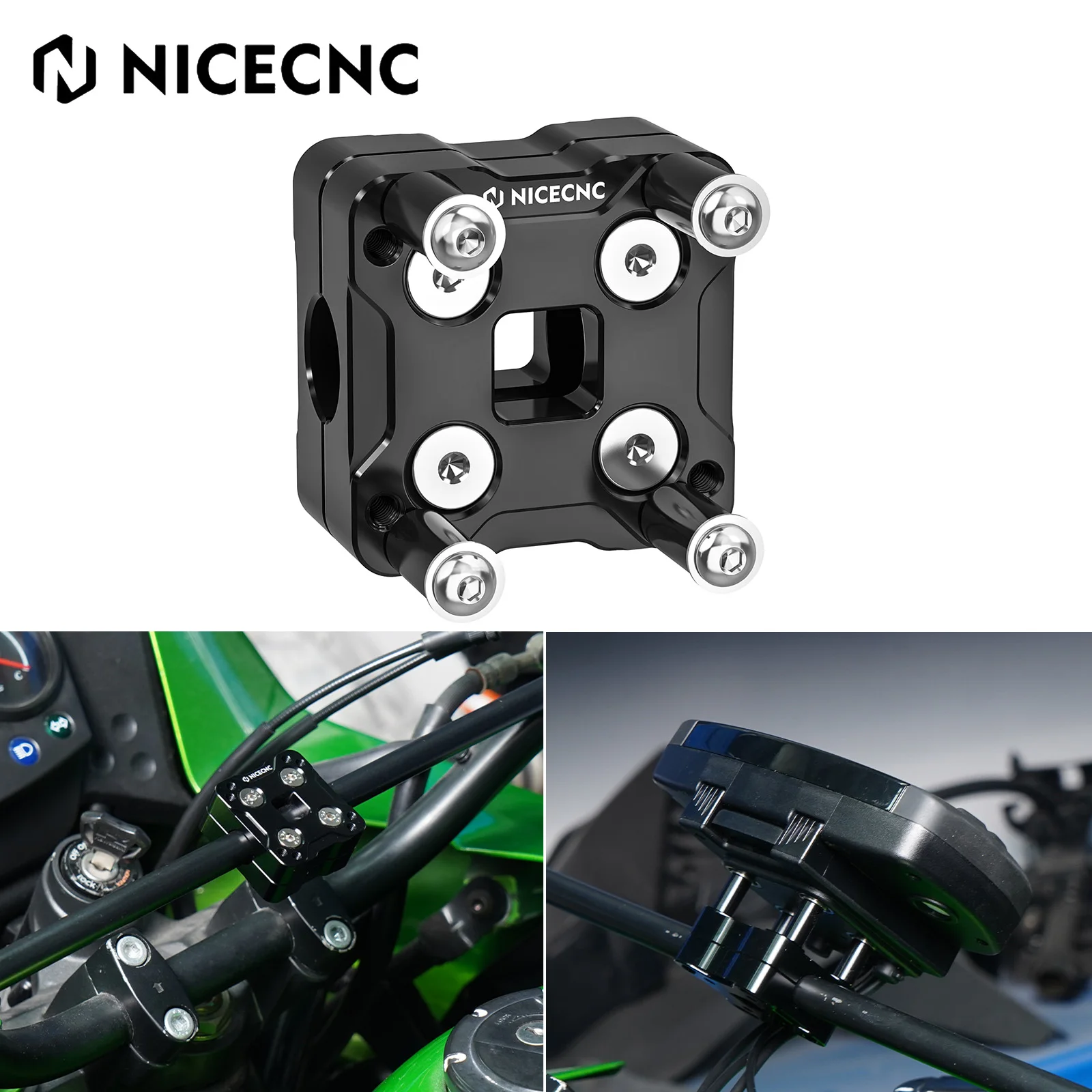 Universal 14MM GPS  Phone Mount AMPS Holder Adjustable Handlebar Clamp For Kawasaki KLR650 2022-2023 Garmin’s Zumo XT QuadLock