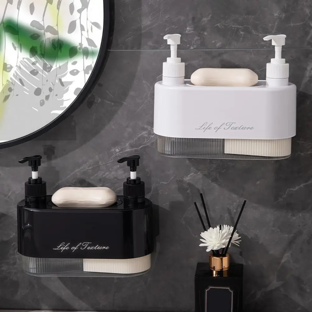 

Дозатор для жидкого мыла с двумя насадками, съемный, для мыла, шампуня, геля для душа, для ванной комнаты