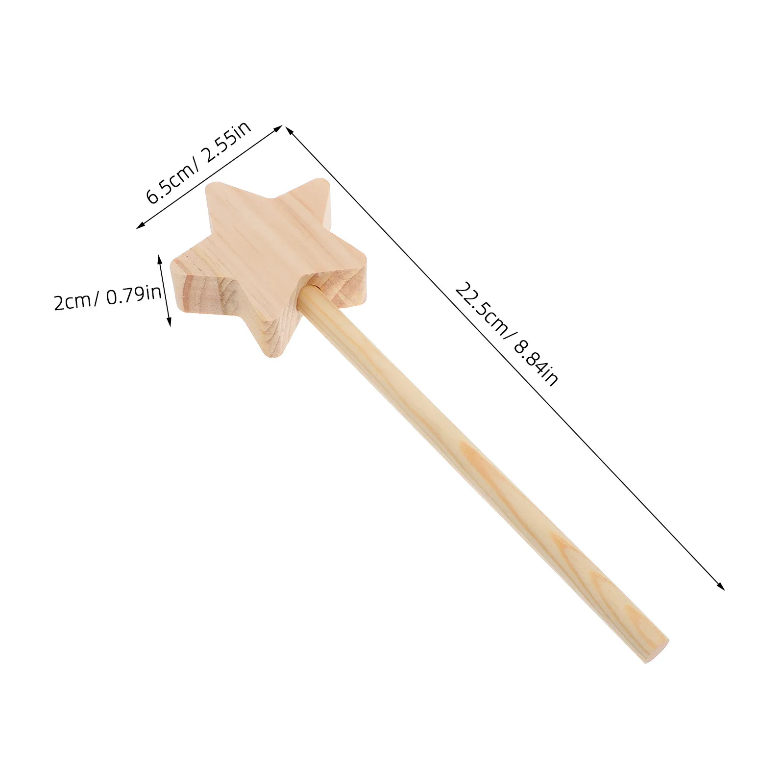 3Pcs Star-Shaped Unpainted Wooden Fairy Wands DIY Painting Craft Kit for Imagination Development Costume Accessories Fairy Stick