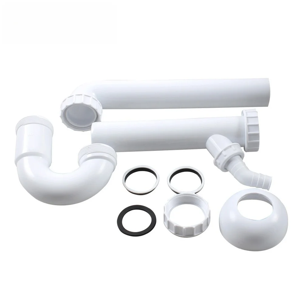 Kitchen Sink Drain Pipe Wall Mounted Basin U-shaped Drain Pipe Fittings Anti Smell Connects Dishwasher Water