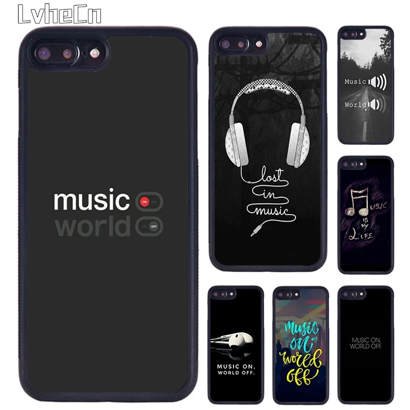 Music On World Off Phone Case For iPhone 14 15 16 13 12 Mini Max Cover For Apple 11 Pro Max 6S 8 7 Plus SE2020