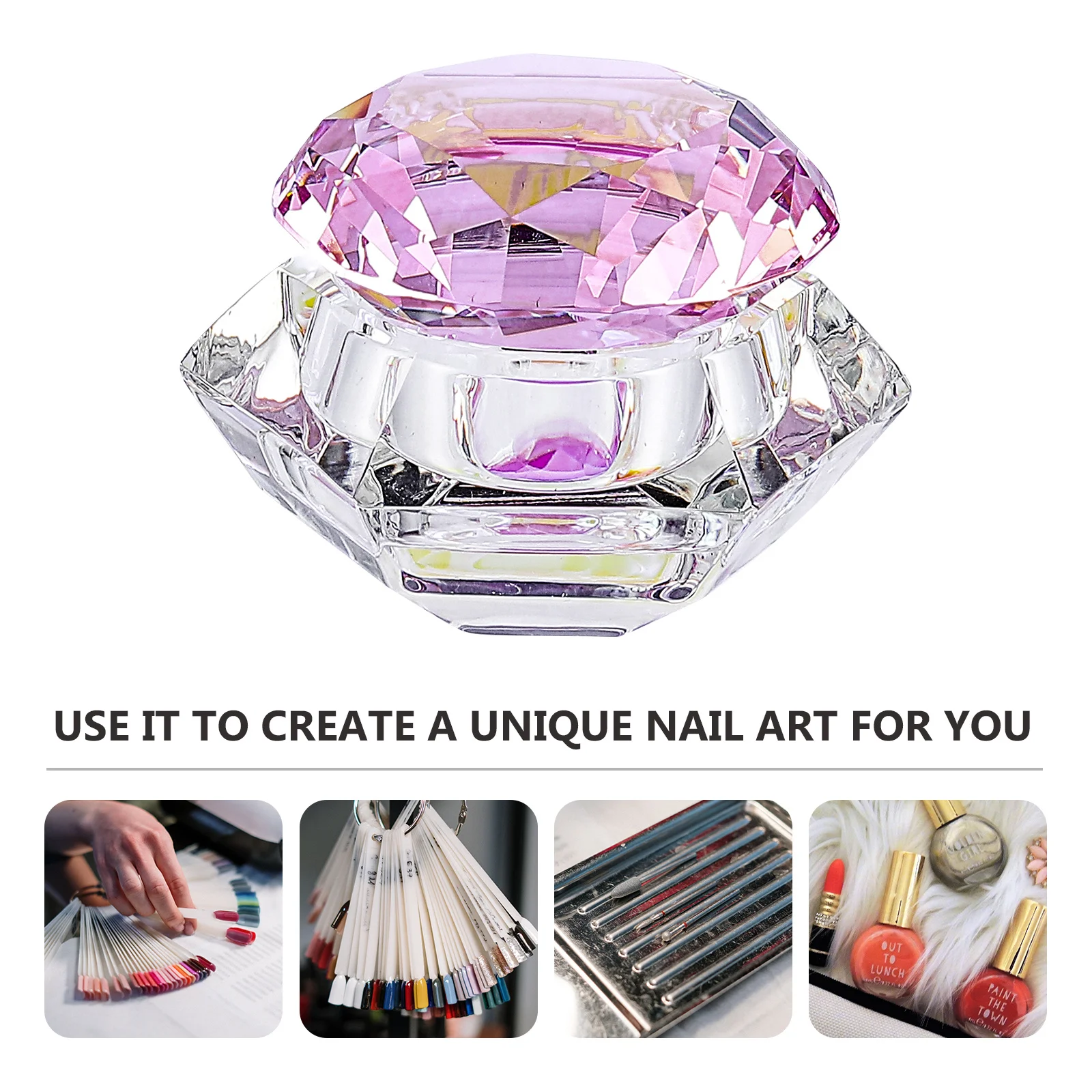 

Crystal Cup with Lid Premium Glass Nail Art Container for Acrylic Liquid Powder Manicure Tools Mini Nail Glass Cup Reusable