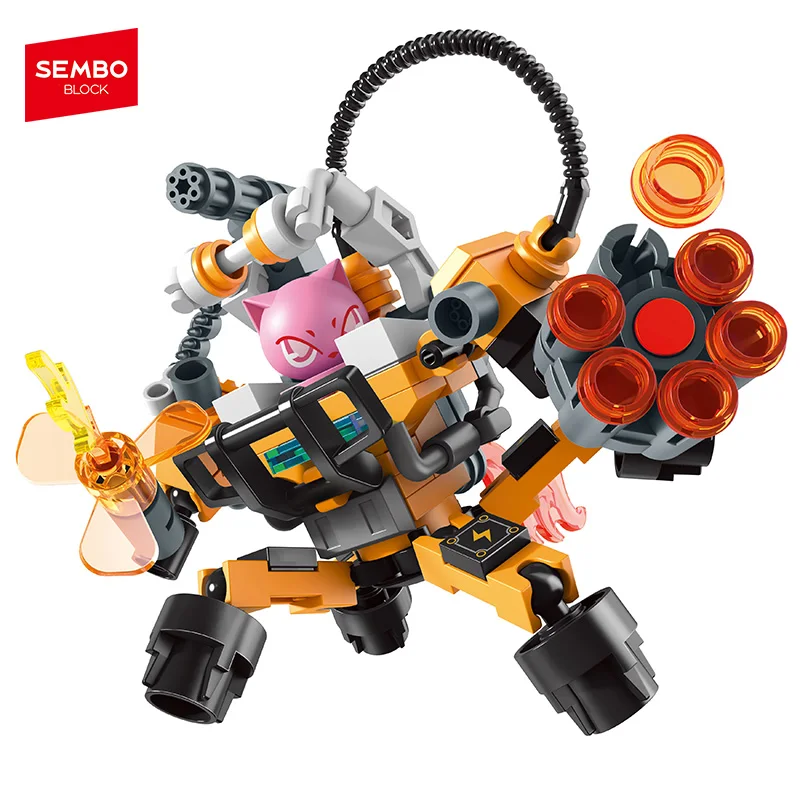 SEMBO BLOCK Blind Box Mecha Assemblage Building Simpatico modello di robot Kit Blocchi Mattoni Ornamento fai da te Giocattoli Bambini per ragazzi Regali di festa