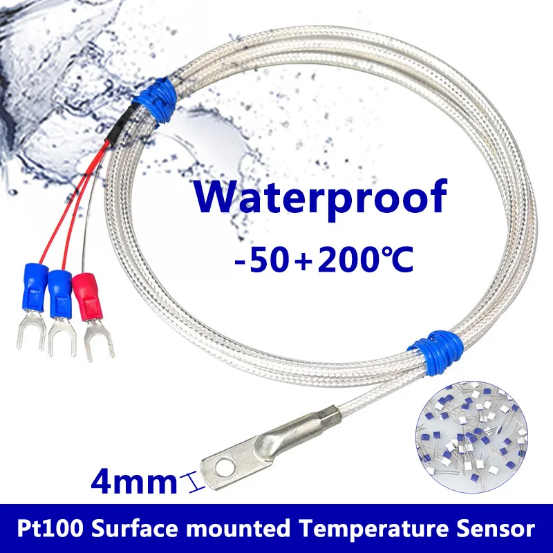 Waterproof Pt100 Surface Mounted Temperature Sensor Platinum Thermistor Probe for Industrial Use Thermocouple Gasket Included
