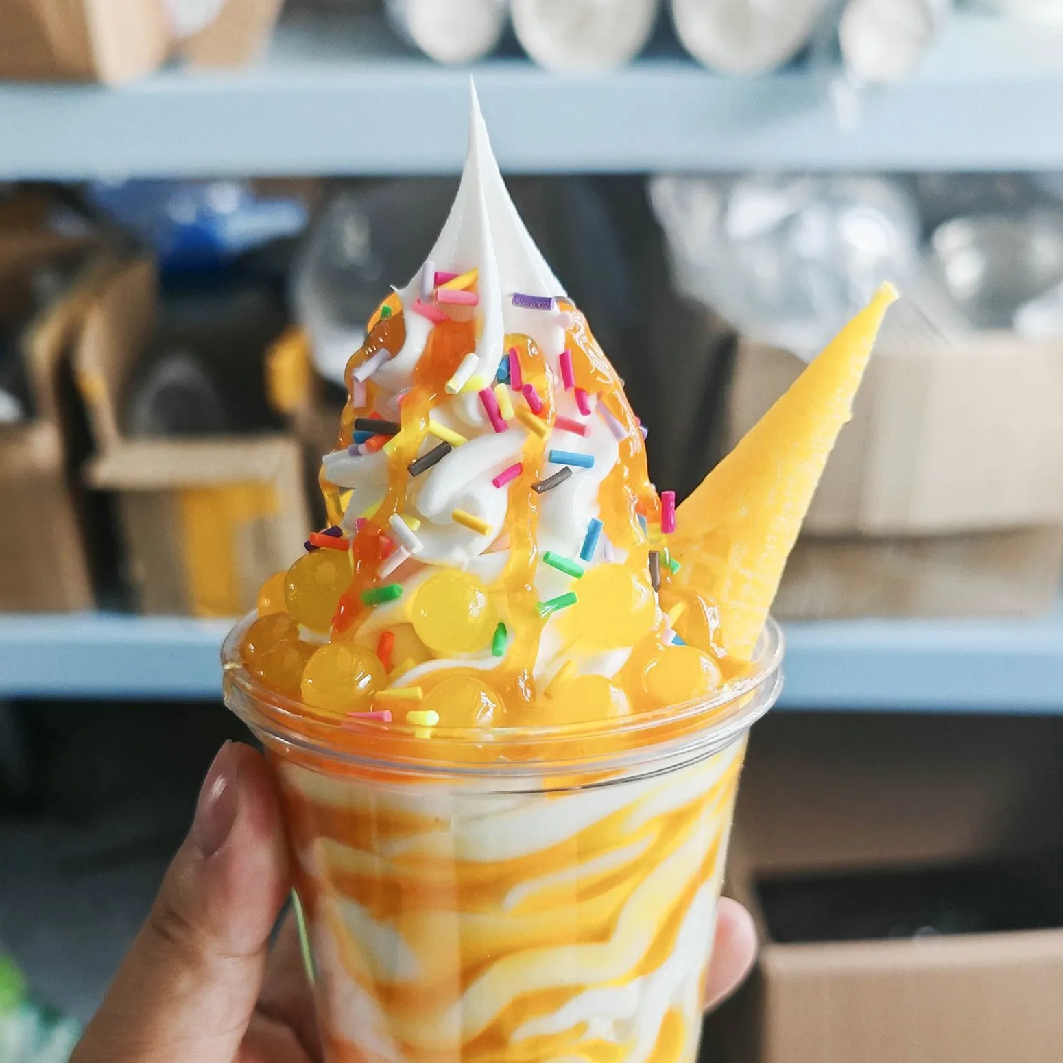 Recommended Supermarket Ice Cream Shop Delicious Low Calorie Slightly Sweet Snow Chocolate Fluffy Sundae Food Model Asmr Props #6