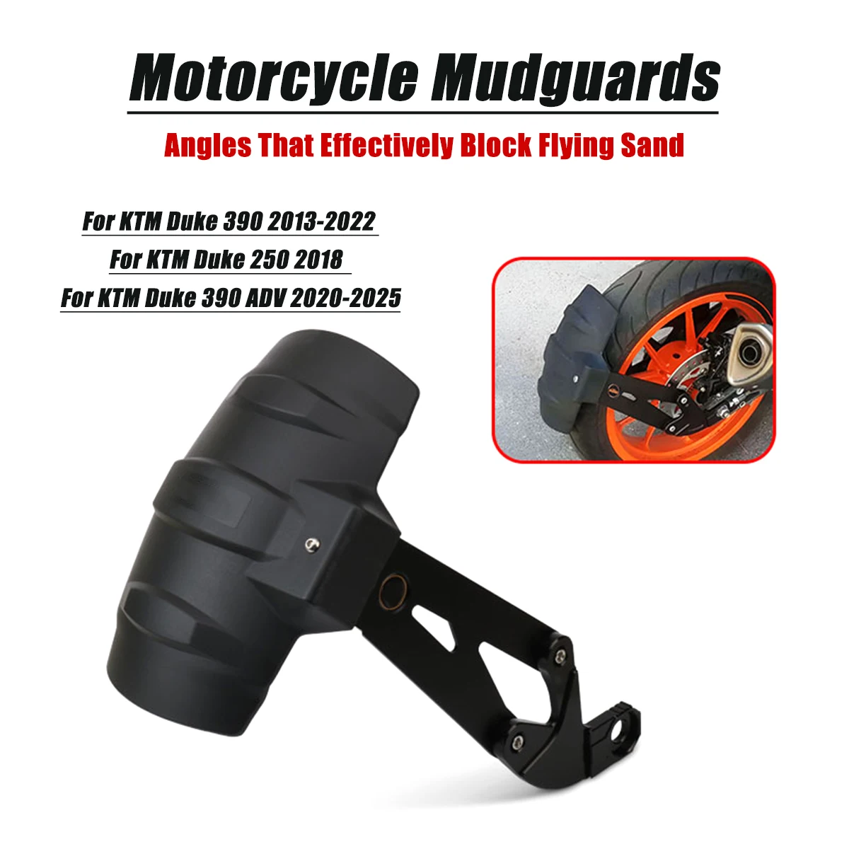 BDJ Duke 390 2022 Motorcycle Rear Fender Tire Hugger Mudguard Mud Splash Guard Cover For KTM Duke 390 ADV 2020-2025 Duke 250