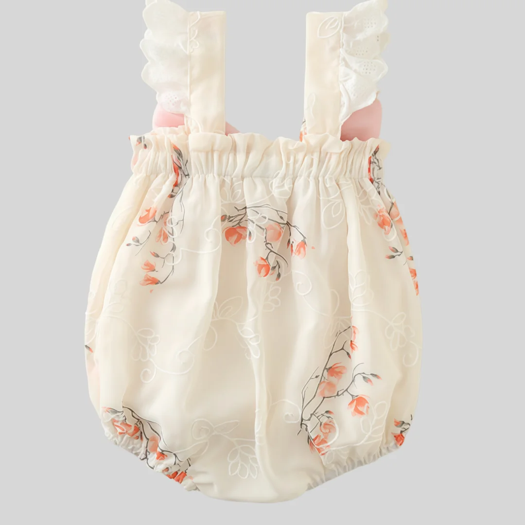 3M-2Y Summer New Sweet Style Baby Bodysuit Lace Ruffle Sleeveless Bow Girls Jumpsuit Breathable Soft Toddler Romper