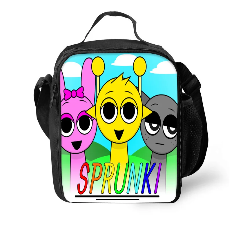 Sprunki 절연 점심 가방 열 가방 점심 컨테이너 누출 방지 토트 도시락 상자 소년 소녀를위한 식품 저장 가방 최고의 선물