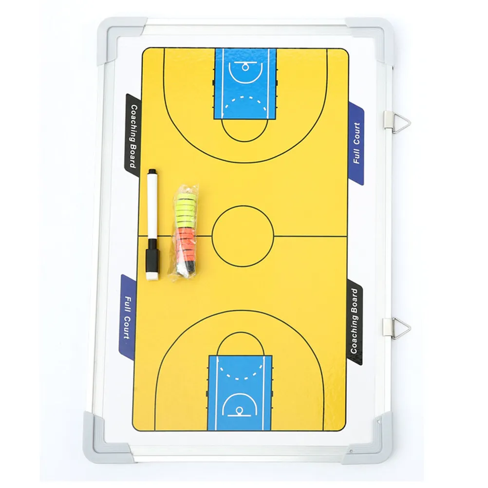 1Set Basketball Coaching Board Aluminum Alloy Magnetic Hangable Training Practice Board Kit Eraser Marker Pen Bright Color