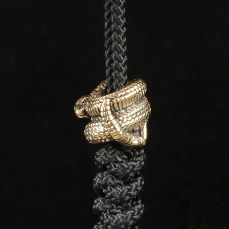 

31BE 3Pcs Unique Light Weight Snake Lanyard Beads Unique Paracord Beads Metal Charm Beads Making Paracord Accessories