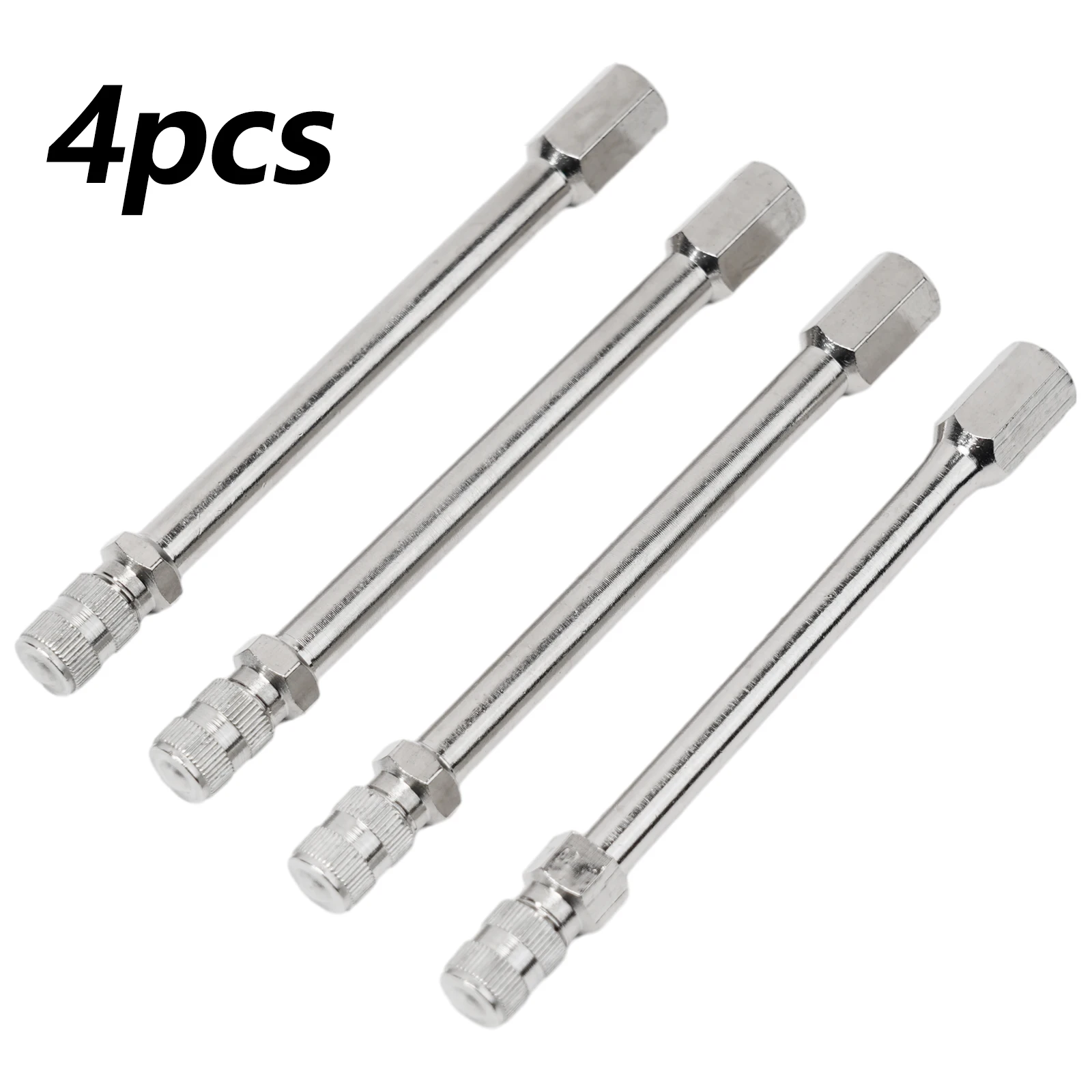 100mm Metal Tyre Valve Extensions 4pcs for Auto Car and Truck Designed to Facilitate Tire Inflation and Valve Access