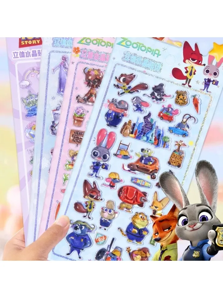حار Zootopia لطيف الكرتون ثلاثية الأبعاد ملصقات كريستال جودي هوبس ونيك وايلد ملصق مزخرفة ملصقات المكافأة @ @