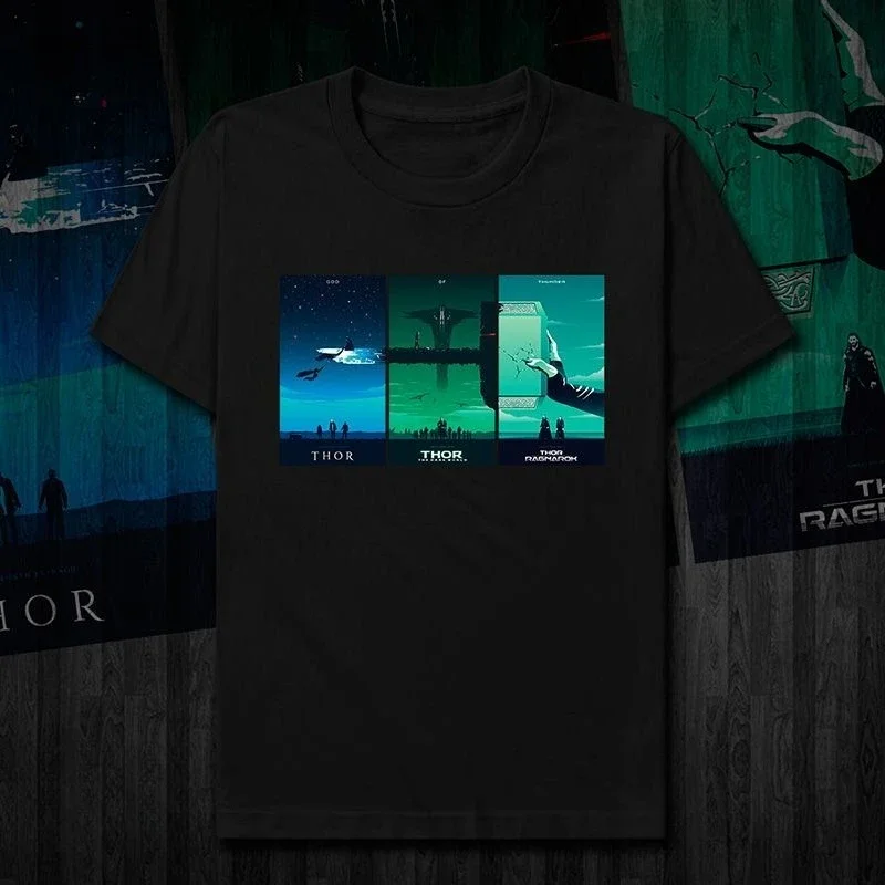 Marvel genuino de alta calidad TASK Avengers Hero Thor trilogy impreso camiseta Casual hombres y mujeres chaqueta de manga corta