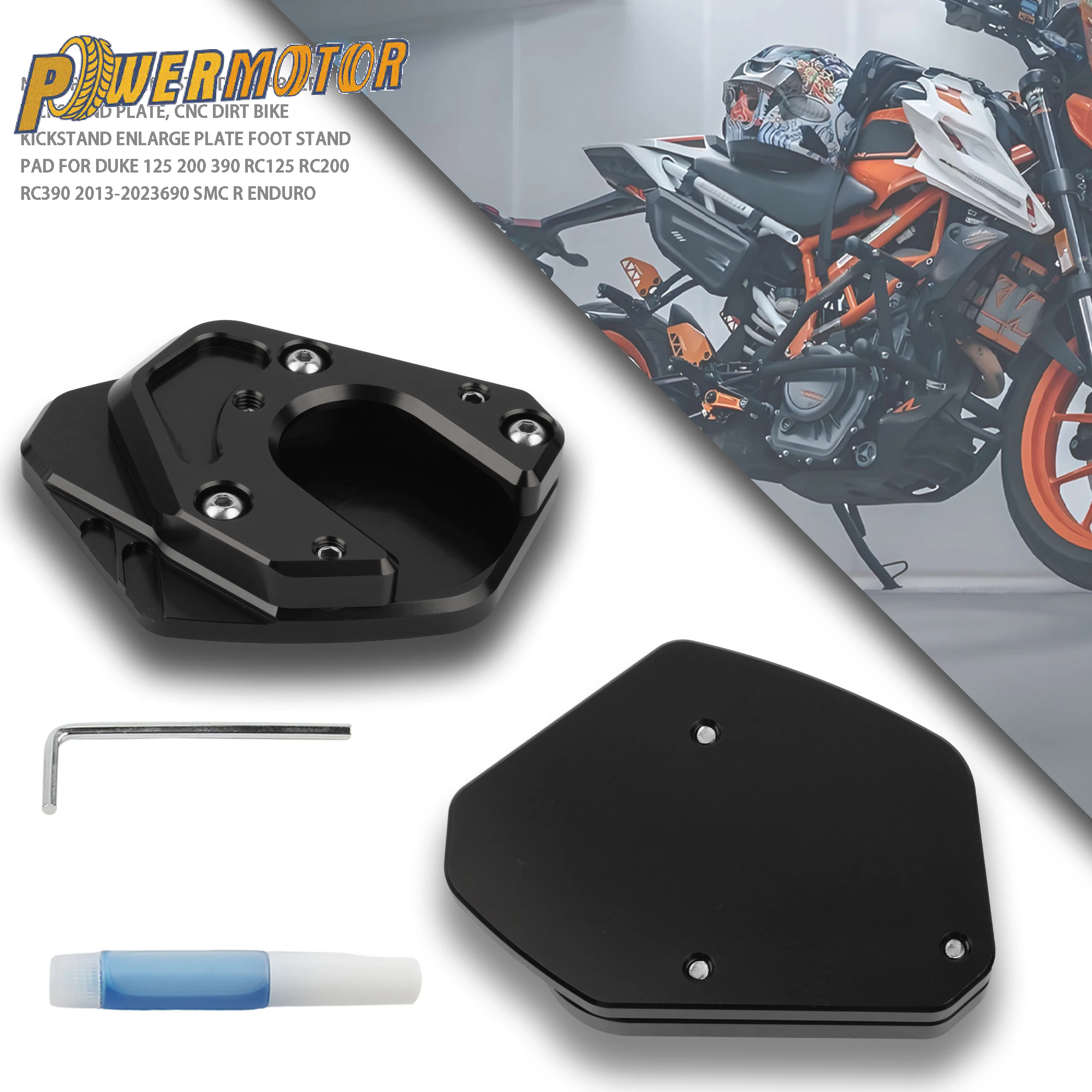 Für KTM Duke 125 200 390 690 SMC Motorrad Seite Stehen Enlarger Ständer Vergrößern Platte Pad CNC Aluminium Zubehör Teile