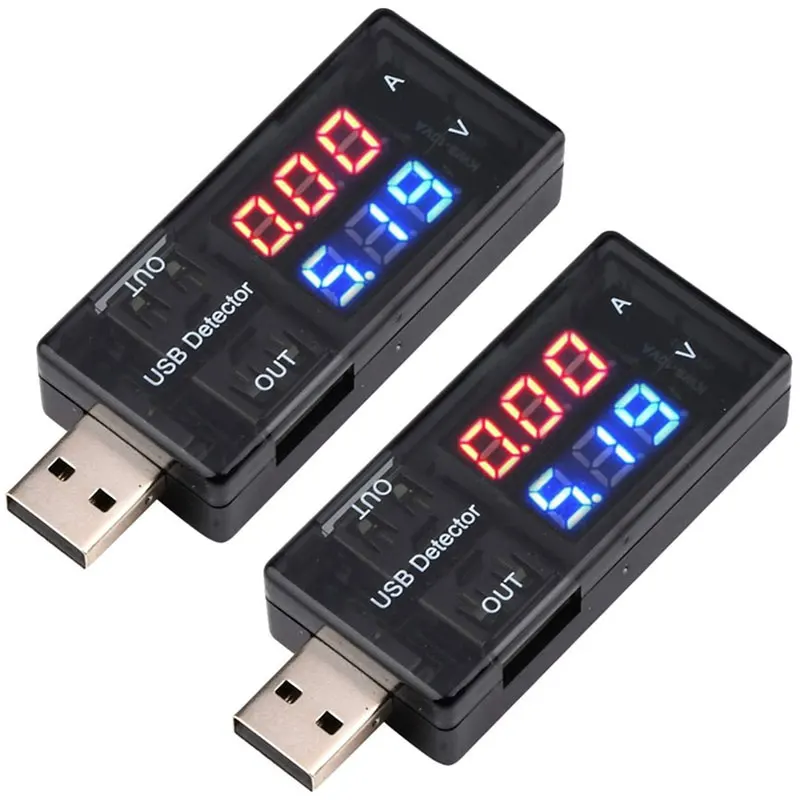 

2 Pack USB Tester USB Voltage Current Tester Multimeter Detector with Color LED Display for Battery Charger Solar Panel etc.