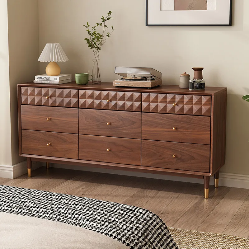 &American chest solid wood chest bedroom master bedroom bedside nine bucket locker raised bedside storage cabinet