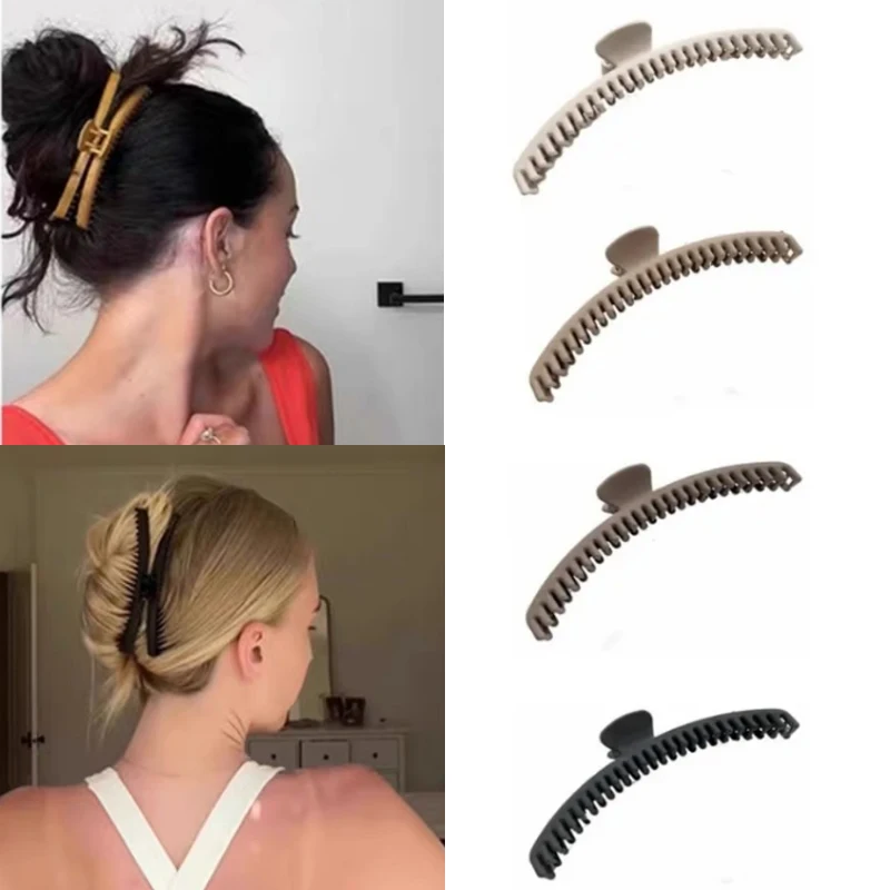 

Простые большие заколки для волос, пластиковые заколки для волос, матовые заколки в виде акулы, женские аксессуары для волос, повседневные головные уборы