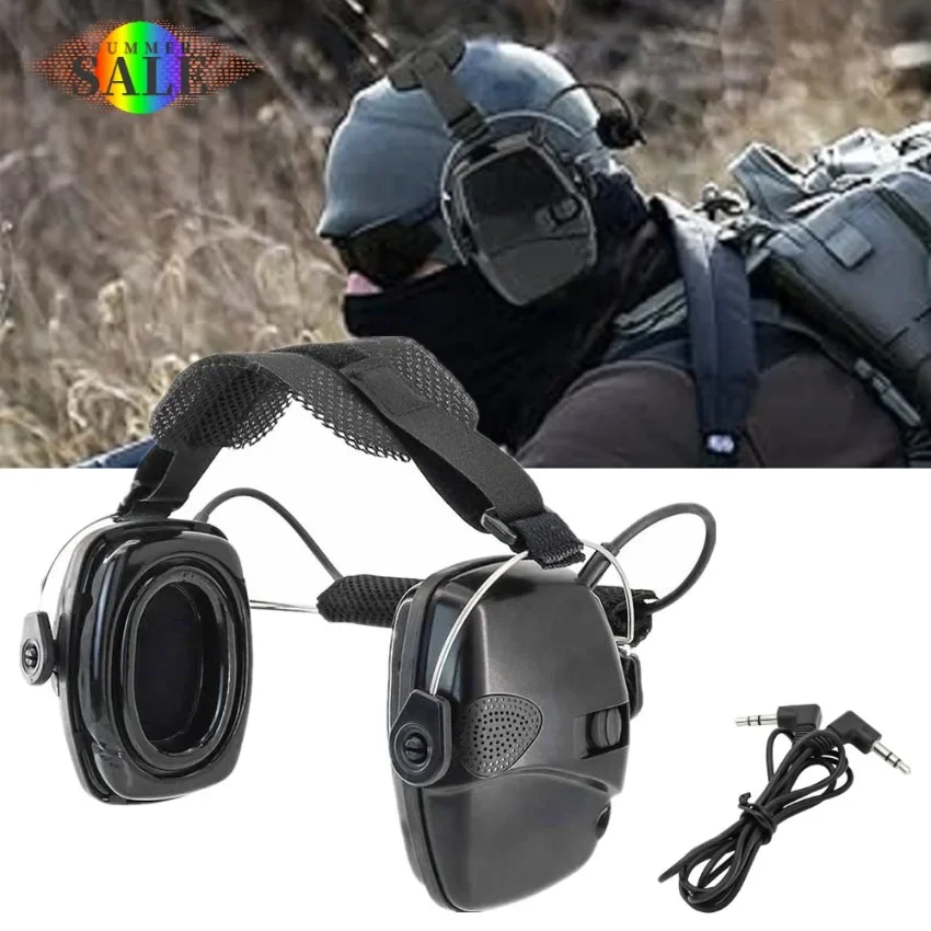 2024 New Tactical Headset Electronic Hearing Protection Noise Cancelling Sound Pickup Headphone for Airsoft Outdoor Sports