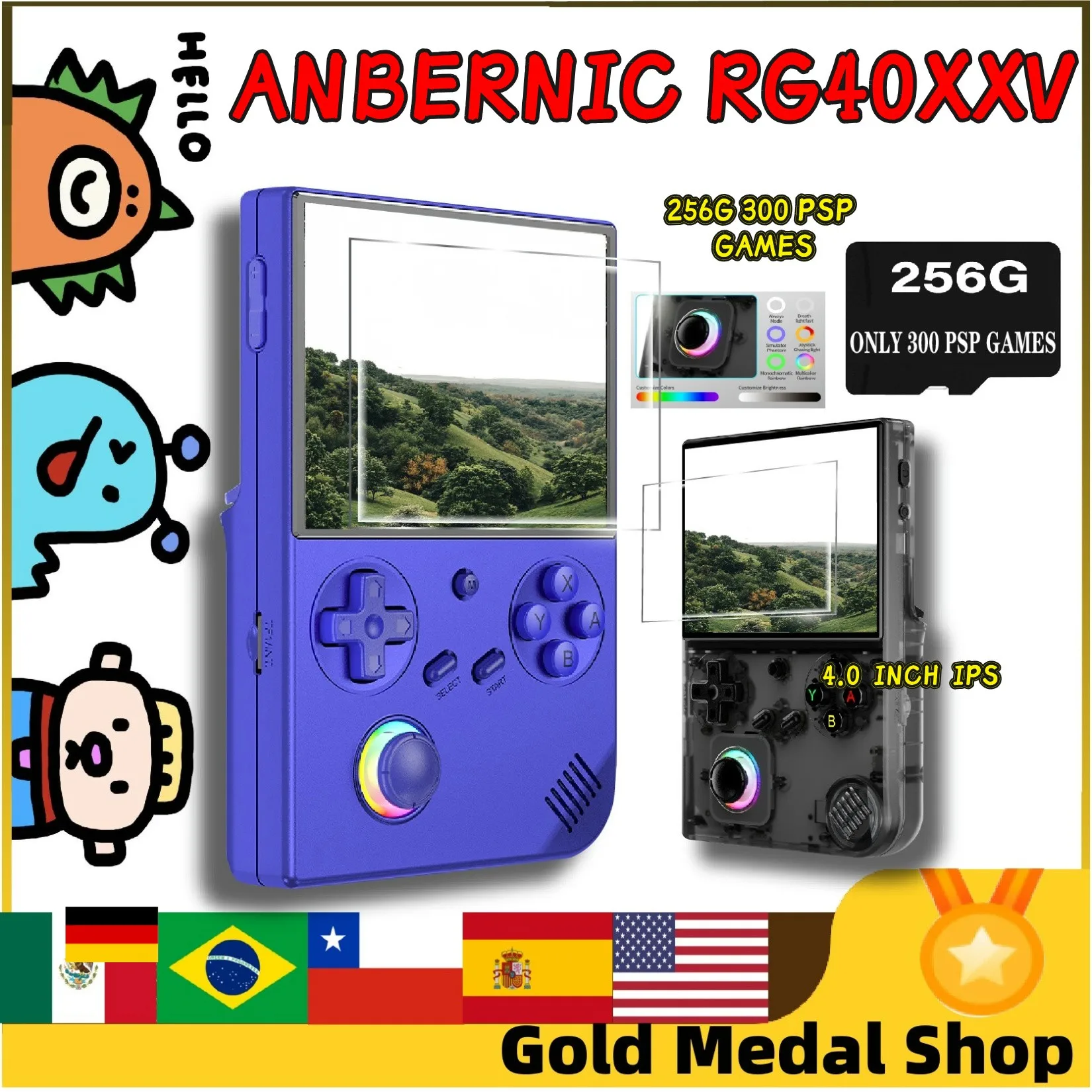 

ANBERNIC RG 40XXV RG40XXV Retro Handheld Game Console video game consoles Support Output 5G WiFi Linux System Bluetooth PSP Game