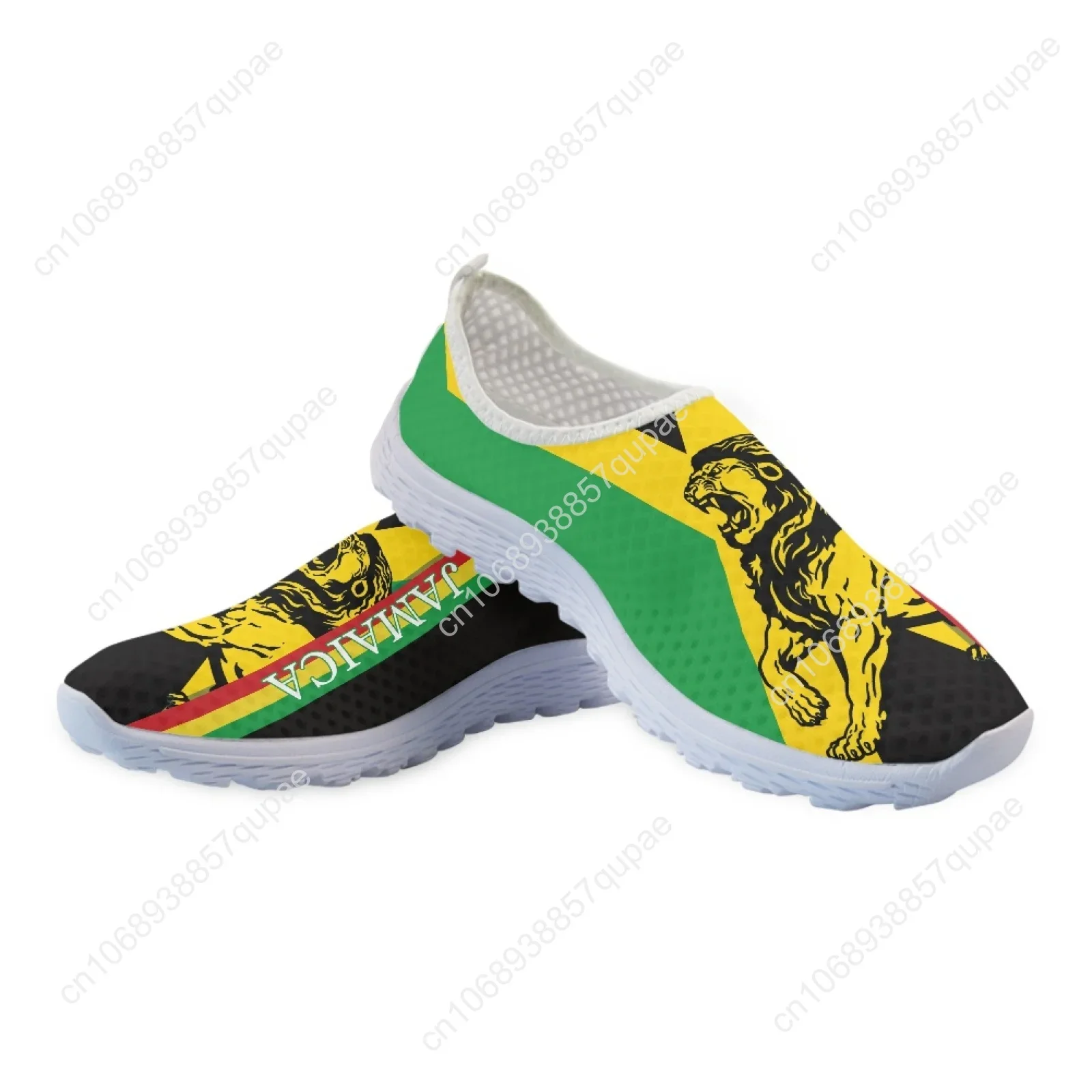 Fashion Jamaica Printed Mesh High Quality Sneakers Women Men Teenager Casual Fashion Custom Made Tennis Flat Couple Shoes