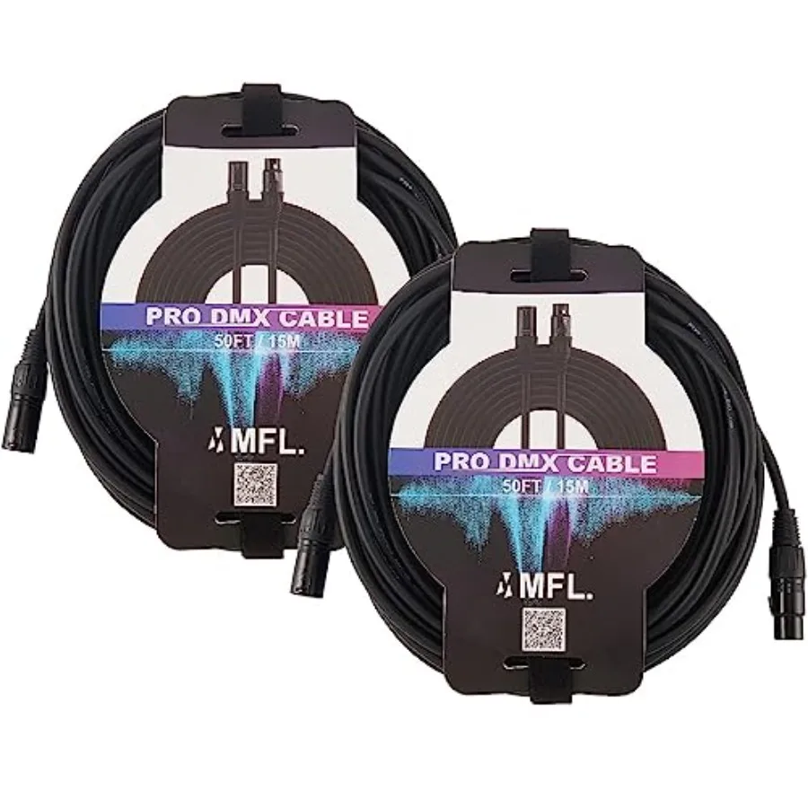 

Гибкий DMX-кабель 50 футов, 22AWG, 3-контактный, совместимый с XLR, штекер-гнездо, для сценического освещения и DJ-оборудования, сопротивление 110 Ом