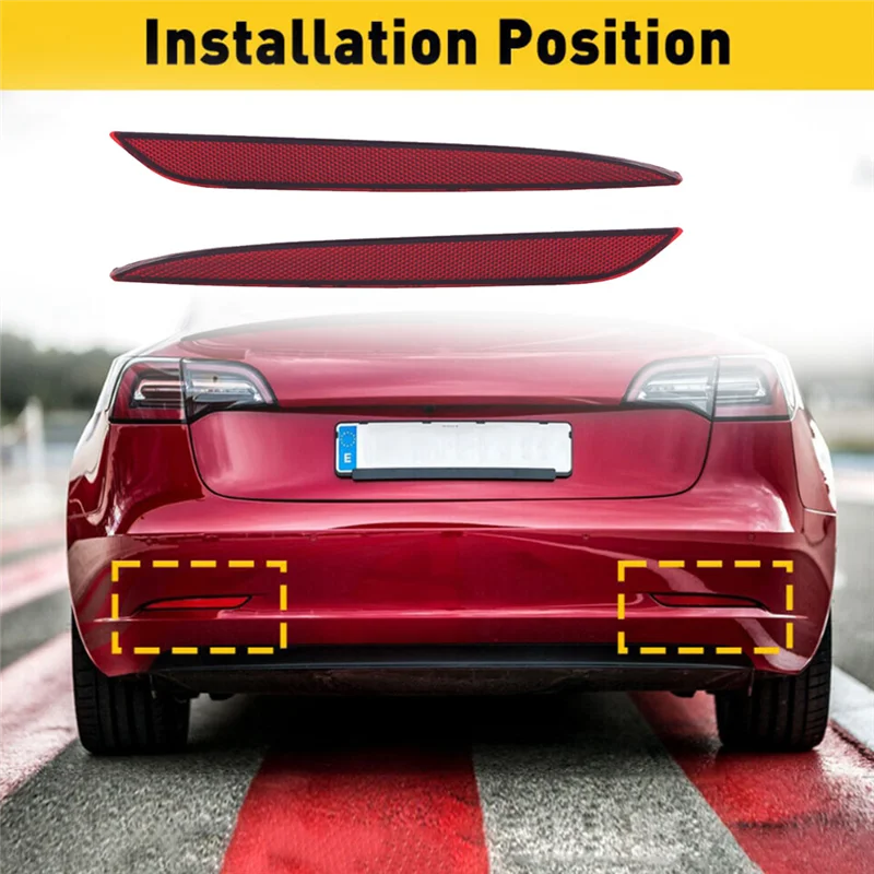 

Well Car Left Tail Lamp Brake Light Cover Rear Bumper Reflector Cover 1077406-00-F For Tesla Model 3 2017-2022 Parts
