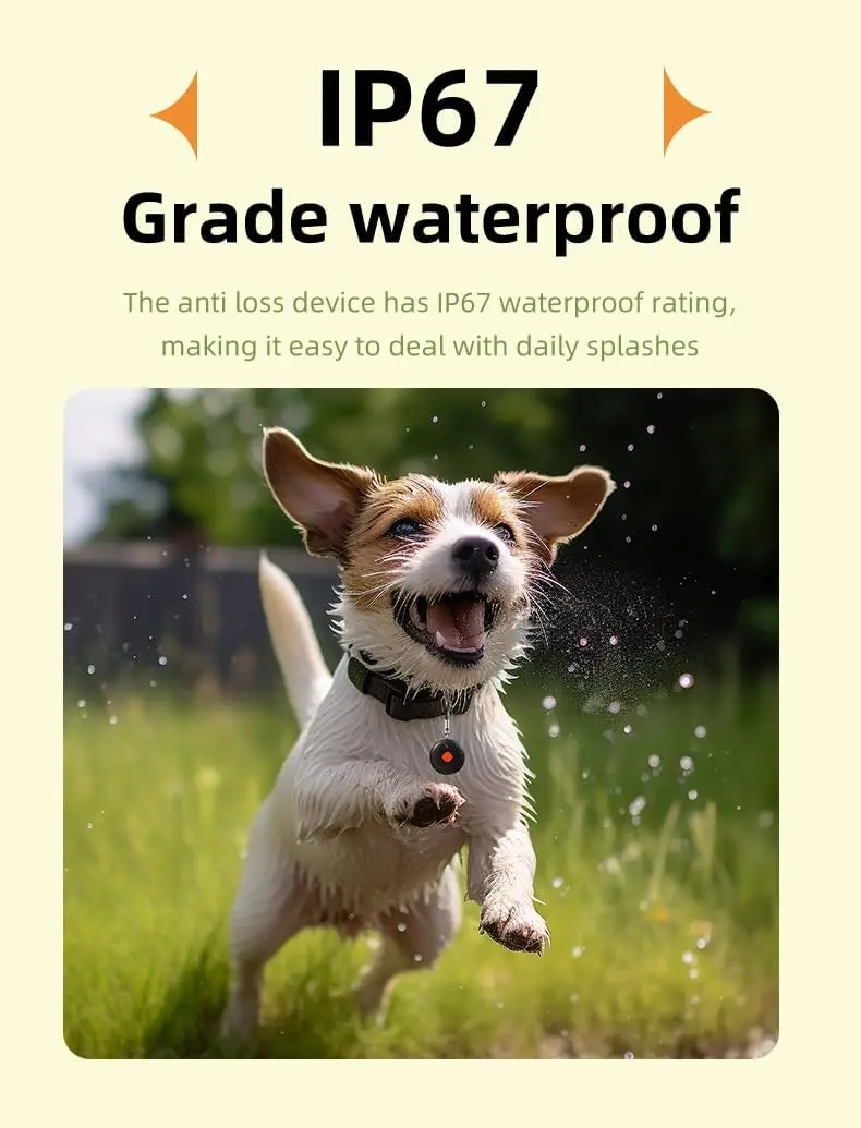 IP68 Waterproof Mini Bluetooth Tracker for Android-Works with Google Find My Item Finder for Pet, Key, Car, Motorcy