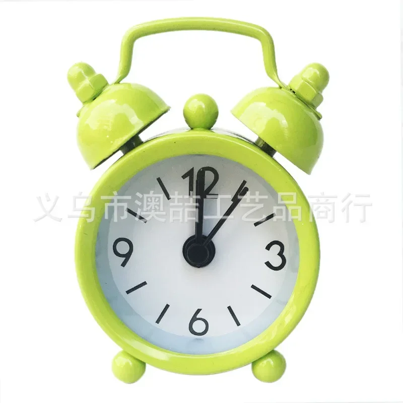 

Portable Mini Alarm Clock Retro Round Number Clock Double Bell Desk Table Clock Durable Digital Quartz Home Decoration