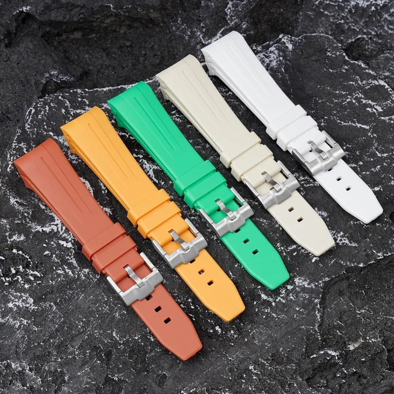 Rubber Strap for Blancpain x Swatch Collaboration Stainless Steel Buckle 22mm Curved Interface Men Women Replace Watch Band Belt