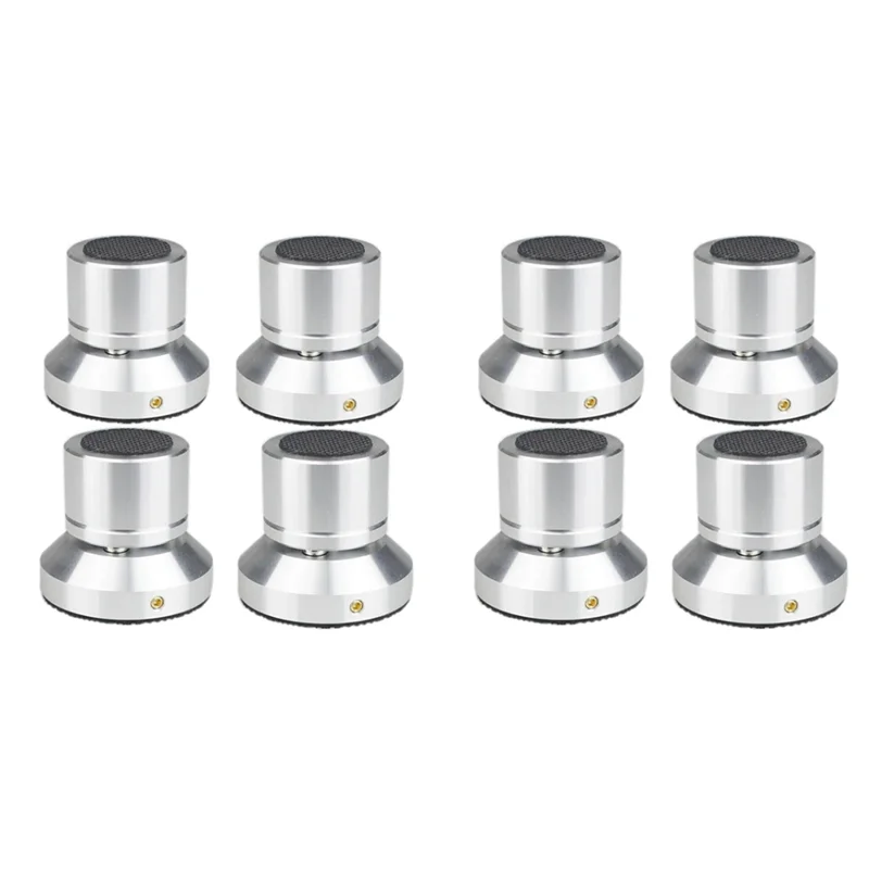 

ABFU-8X Speaker Isolation Stand Lead Alloy Adjustable Tray Pad Ball Foot Speaker Stand Isolation Feet Spike Silver