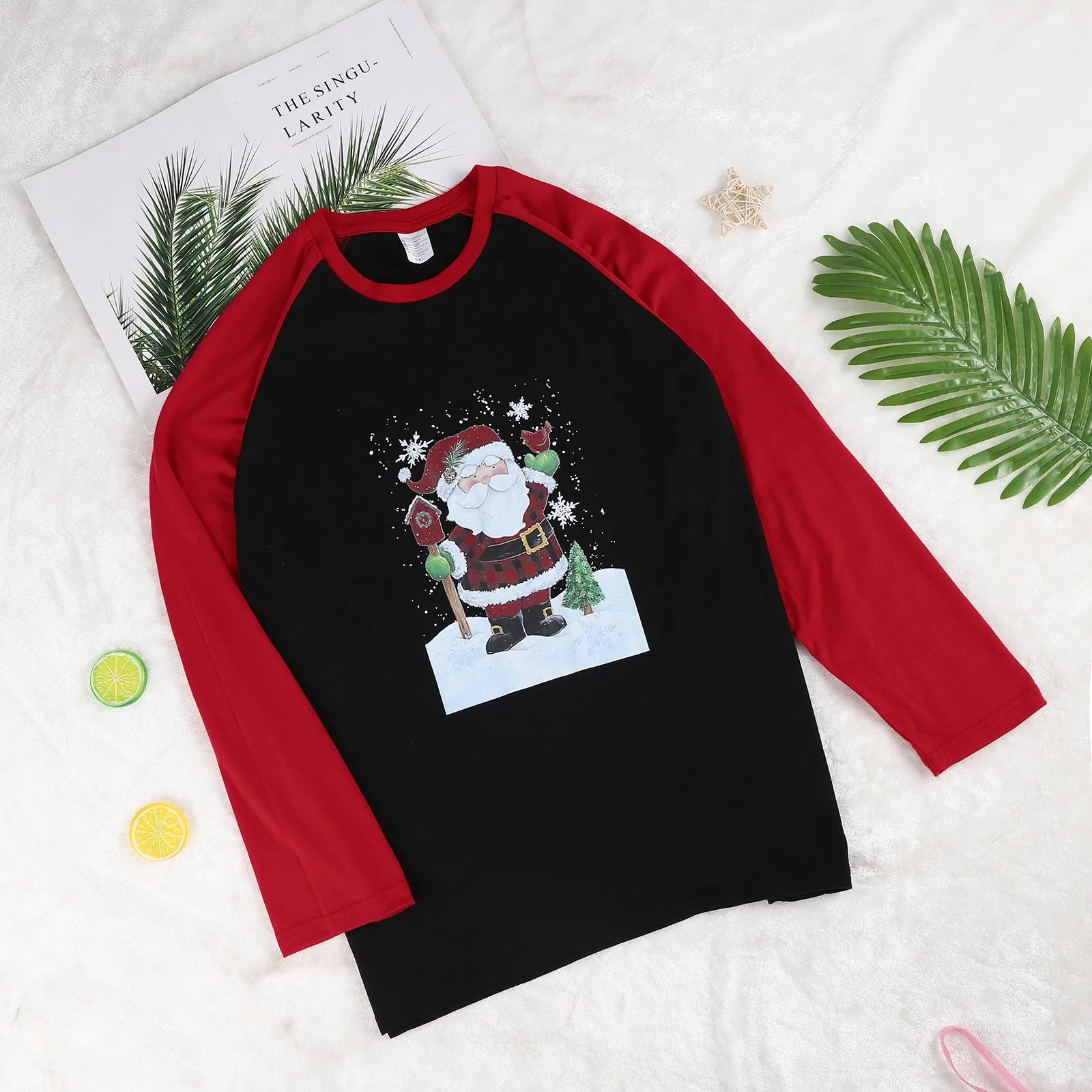 Christmas Print Sweatshirt Women Xmas Santa Claus Print Sweater Ugly New Year Long Sleeve Shirts Blouse Ugly Female Pullover