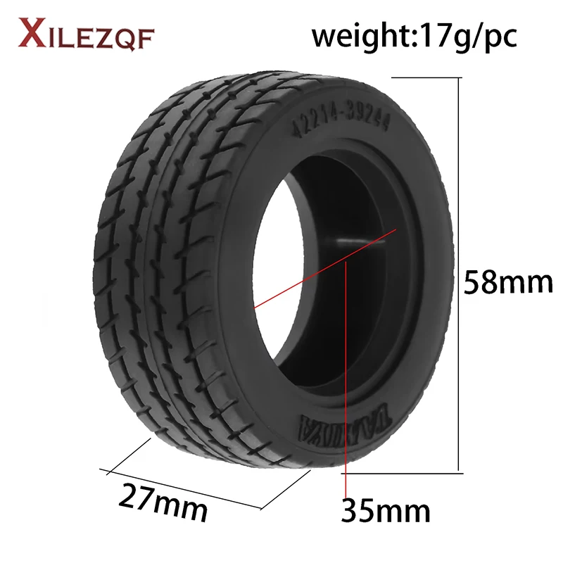 XILEZQF 4PCS 60D M-Grip Radial Tires 50684 Set for Tamiya M-Chassis Sakura Traxxas HSP HPI Kyosho 1/10 RC On-Road Drift Car Raci