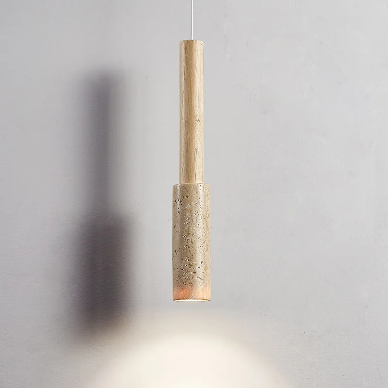 Cream-colored yellow limestone chandelier bedroom bedside modern minimalist style dining room corridor pendant lamp Indoor Decor