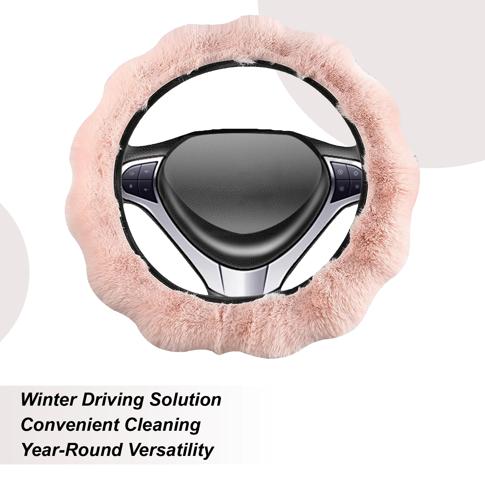 Plush Steering Wheel Cover Car Interior Supplies Winter Steering Wheel Protector For Drivers Men Women Sedans Trucks SUVs RVs