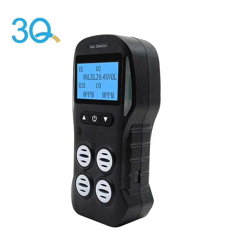 3Q Portable Multi Gas Detector Mo ni tor Rechargeable 4 in 1 Gas Meter Tester Analyze