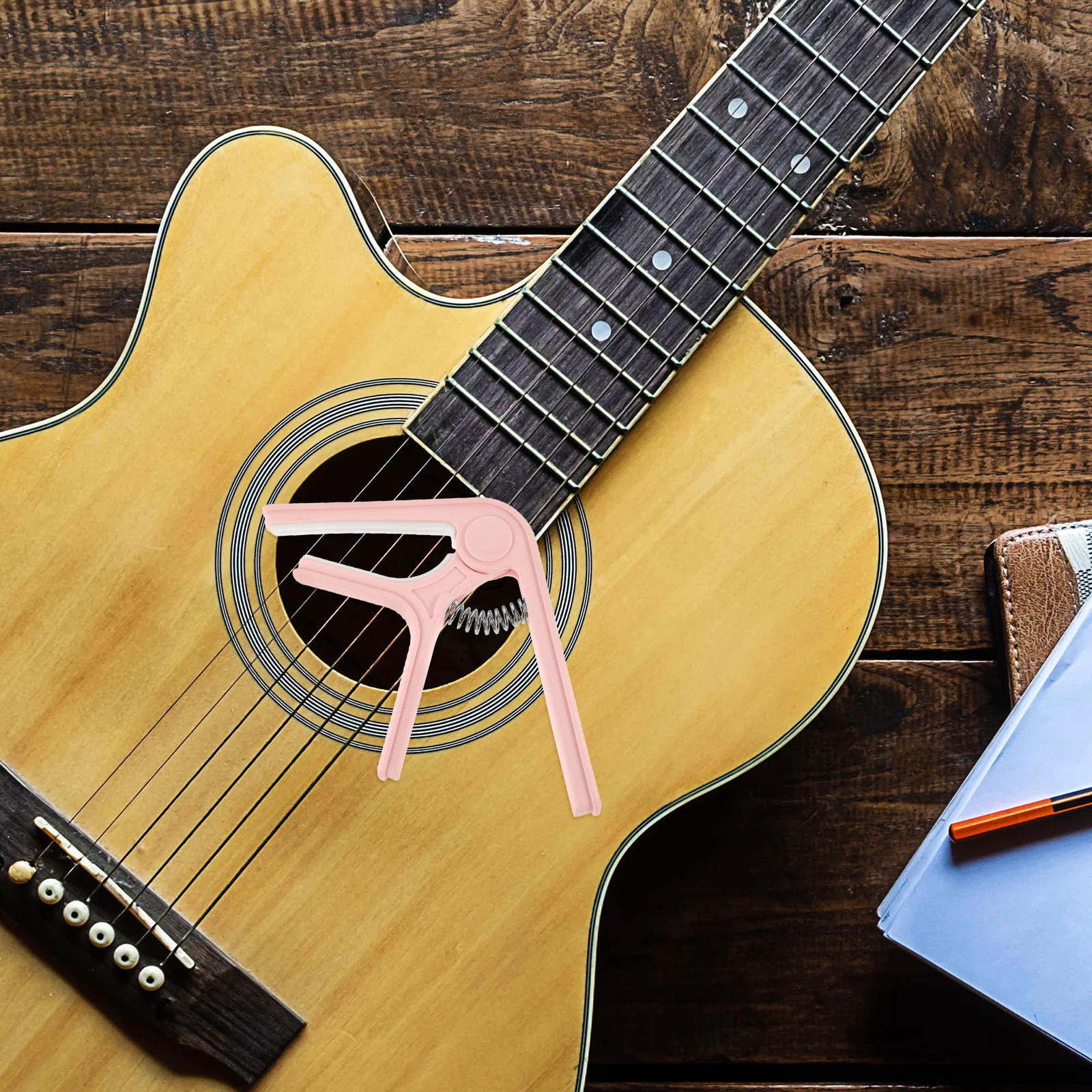 

Guitar Capo Anti-Skid Acoustic Capo Ukulele Tuner Part Plastic Silicone Durable Easy Install Stable Grip Guitar Accessory