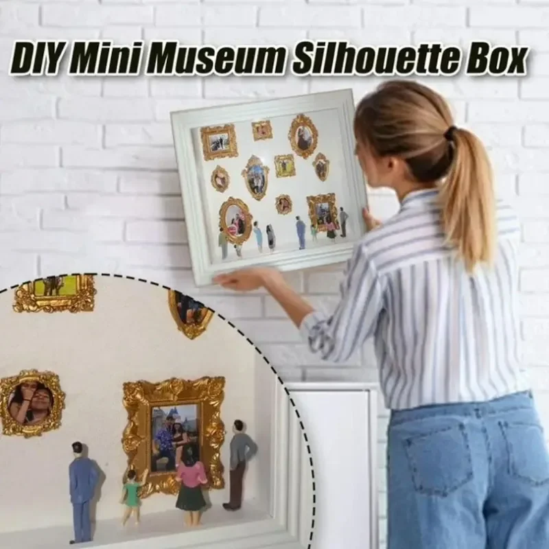 10/30 Stück Mini Vintage Bilderrahmen aus Kunstharz, kleine Bilderrahmen, antike silberne und goldene Rahmen für Puppenhäuser, Ornamente, Wanddekoration – Detail 12