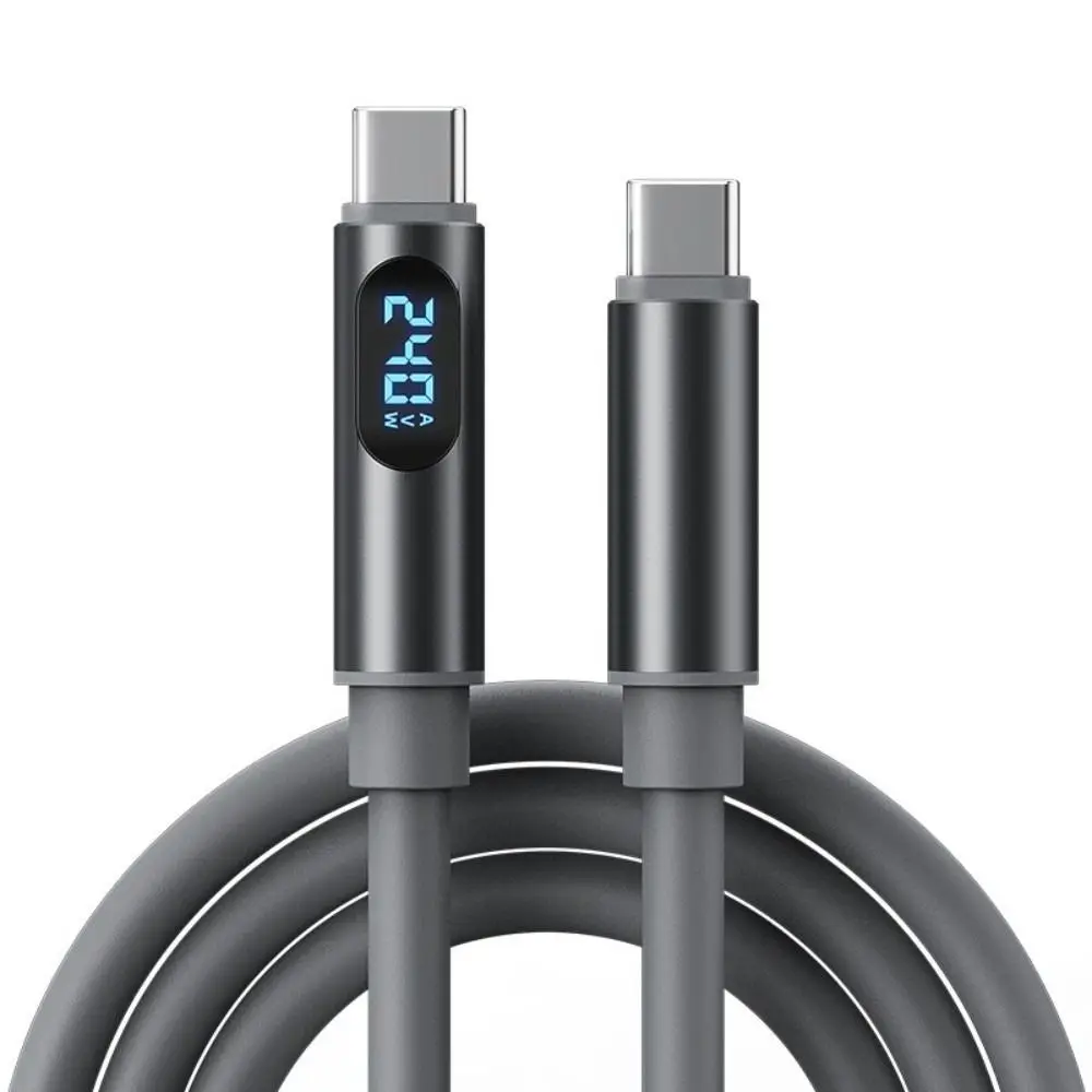 Type-C to Type-C 240W Super Charging Cable 1.2m/1.8m LCD Dynamic Display Charging Cable Adapter Fast Charging Universal