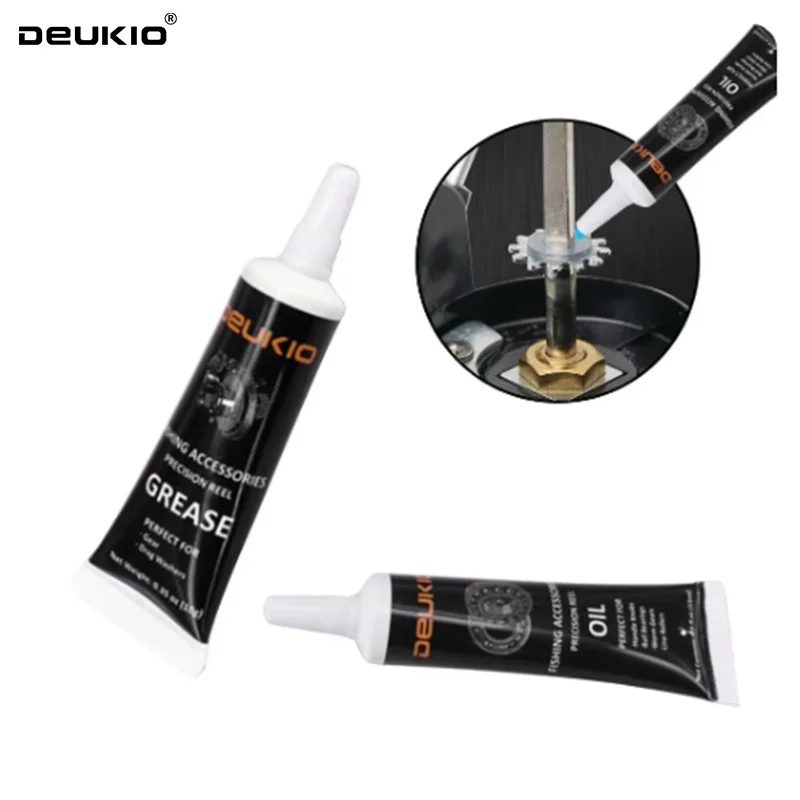 DEUKIO 2PCS/Set Fish Reel Oil Grease Multipurpose Lubricating Easy To Carry Synthetic Oil Reel Grease Lubricant for Angling