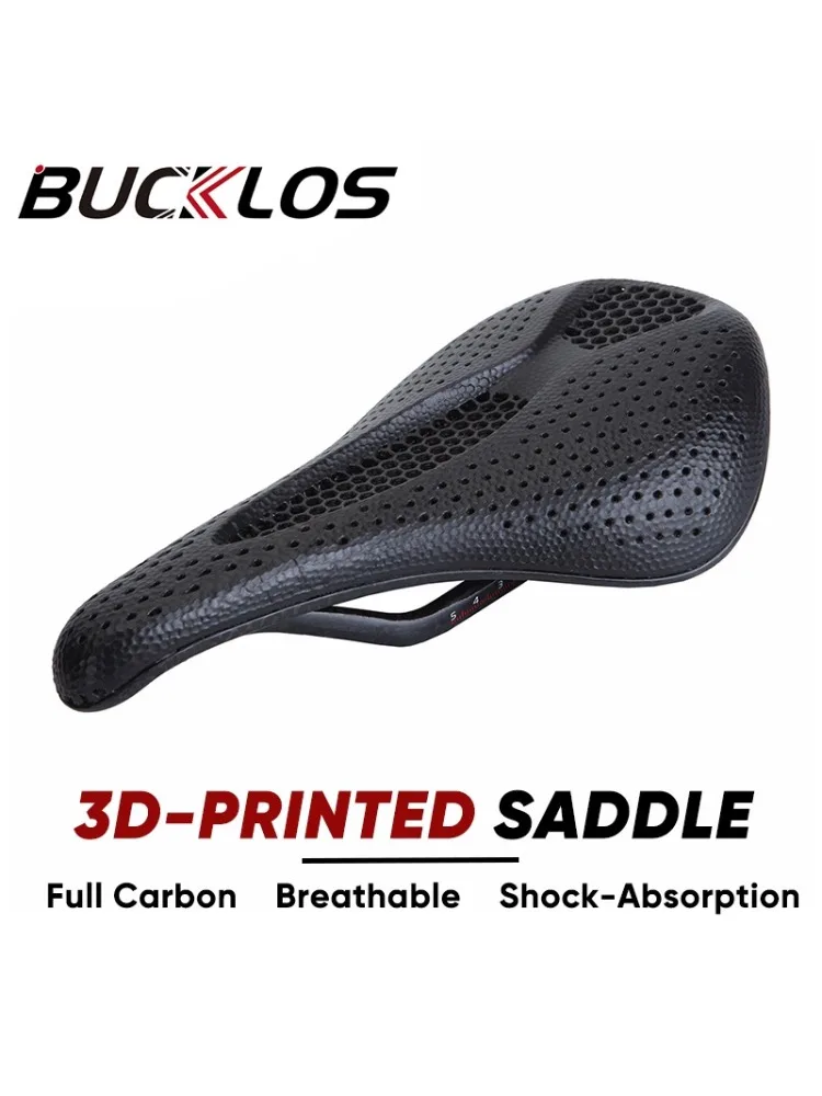 AliExpress BUCKLOS Bicycle Saddle 3D Printed Road Bike Seat Cushion Hollow Ultralight Mountain Road Bike Seats Breathable Saddles for MTB