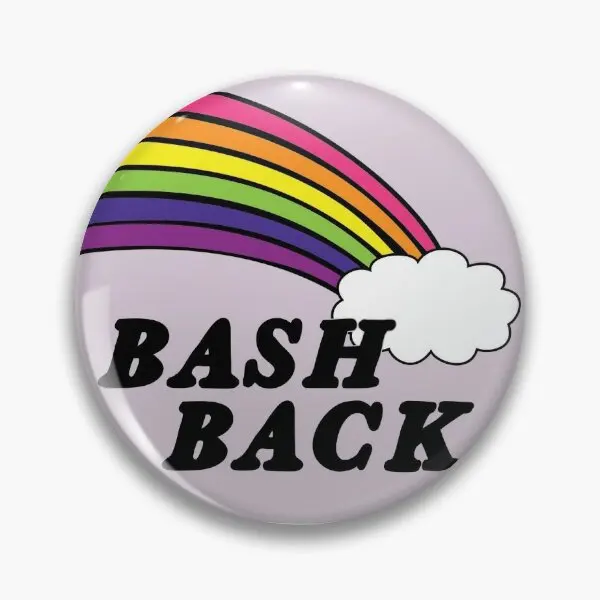 s Bash Back Rainbow Lgbtqia  Soft Button Pin Hat Fashion Jewelry Funny Cartoon Metal Cute Clothes Collar Decor Creative Women