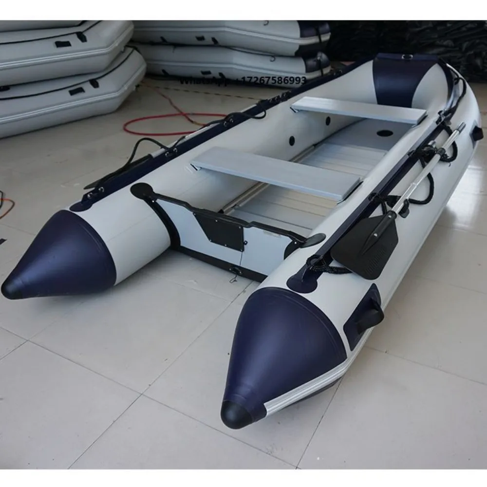 Floating Inflatable Boat Customized Inflatable Rowing Boat Rigid Aluminium Boat With Air Mat Floor