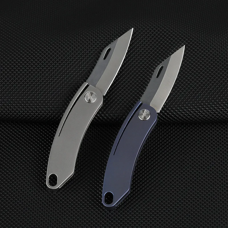 Titanium Alloy Mini Folding Knife Express Knife Portable EDC Key Chain Defensive Pendant Envelope Opening Portable Knife