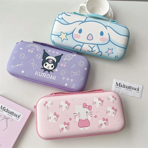 Bonita caja de consola de juegos de dibujos animados, bolsa de almacenamiento de funda protectora de belleza negra Sanrio Hello Kitty, funda de carcasa para Nintendo Switch 2